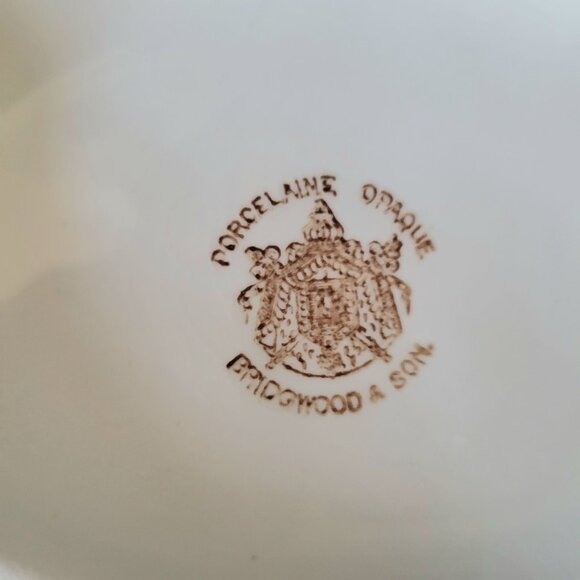 Antique Bridgwood & Son Porcelaine Opaque Oval Serving Dish With Handles, Tureen - Picture 10 of 12